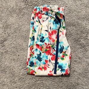 Zara Floral Print pants - Red, Blue, Cream